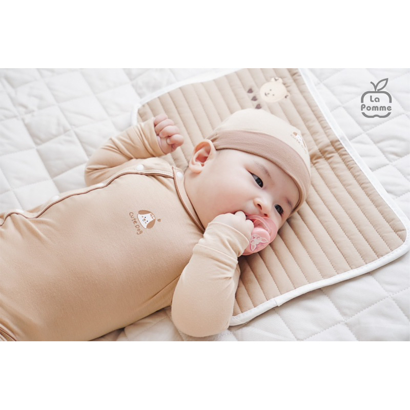 Bộ sơ sinh dài tay La Pomme Sóc nâu và hạt dẻ dành cho bé trai bé gái thu đông 2022 cao cấp