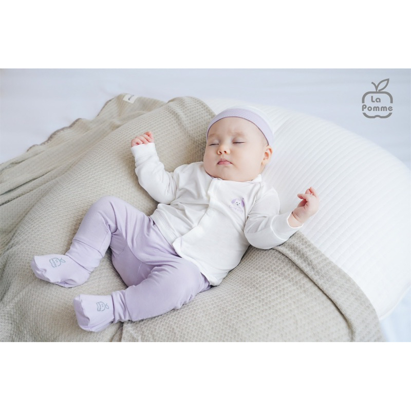 Bộ sơ sinh dài tay La Pomme Sóc nâu và hạt dẻ dành cho bé trai bé gái thu đông 2022 cao cấp