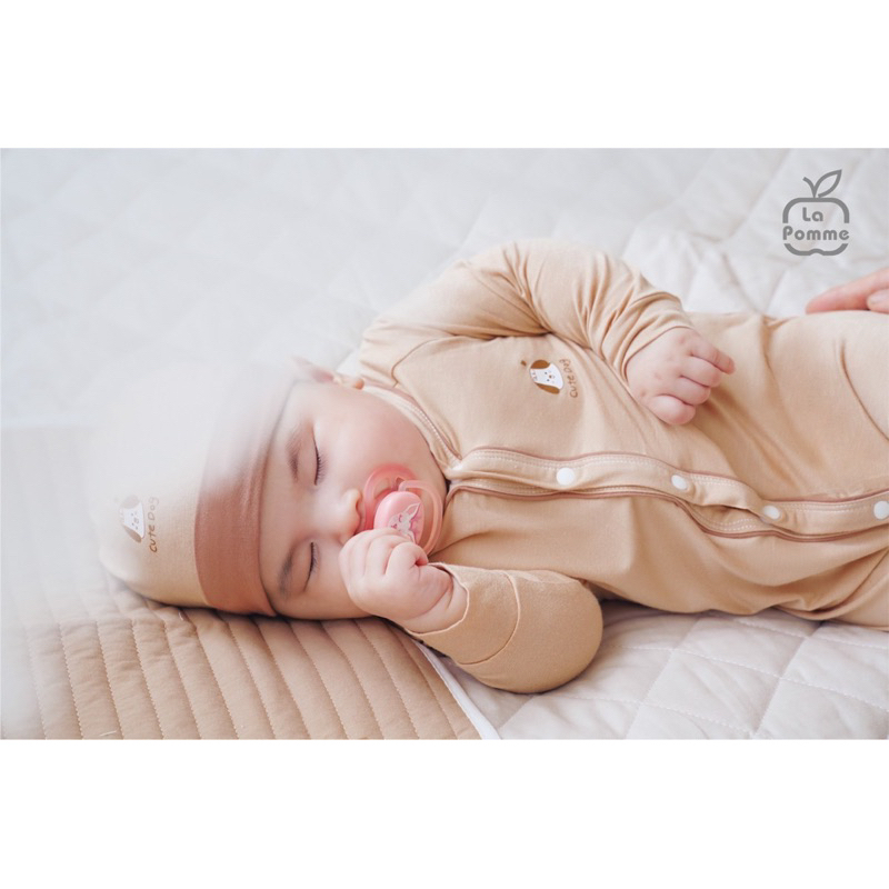 Bộ sơ sinh dài tay La Pomme Sóc nâu và hạt dẻ dành cho bé trai bé gái thu đông 2022 cao cấp