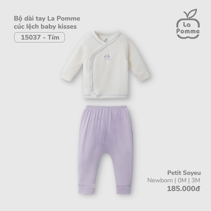 Bộ sơ sinh dài tay La Pomme Sóc nâu và hạt dẻ dành cho bé trai bé gái thu đông 2022 cao cấp