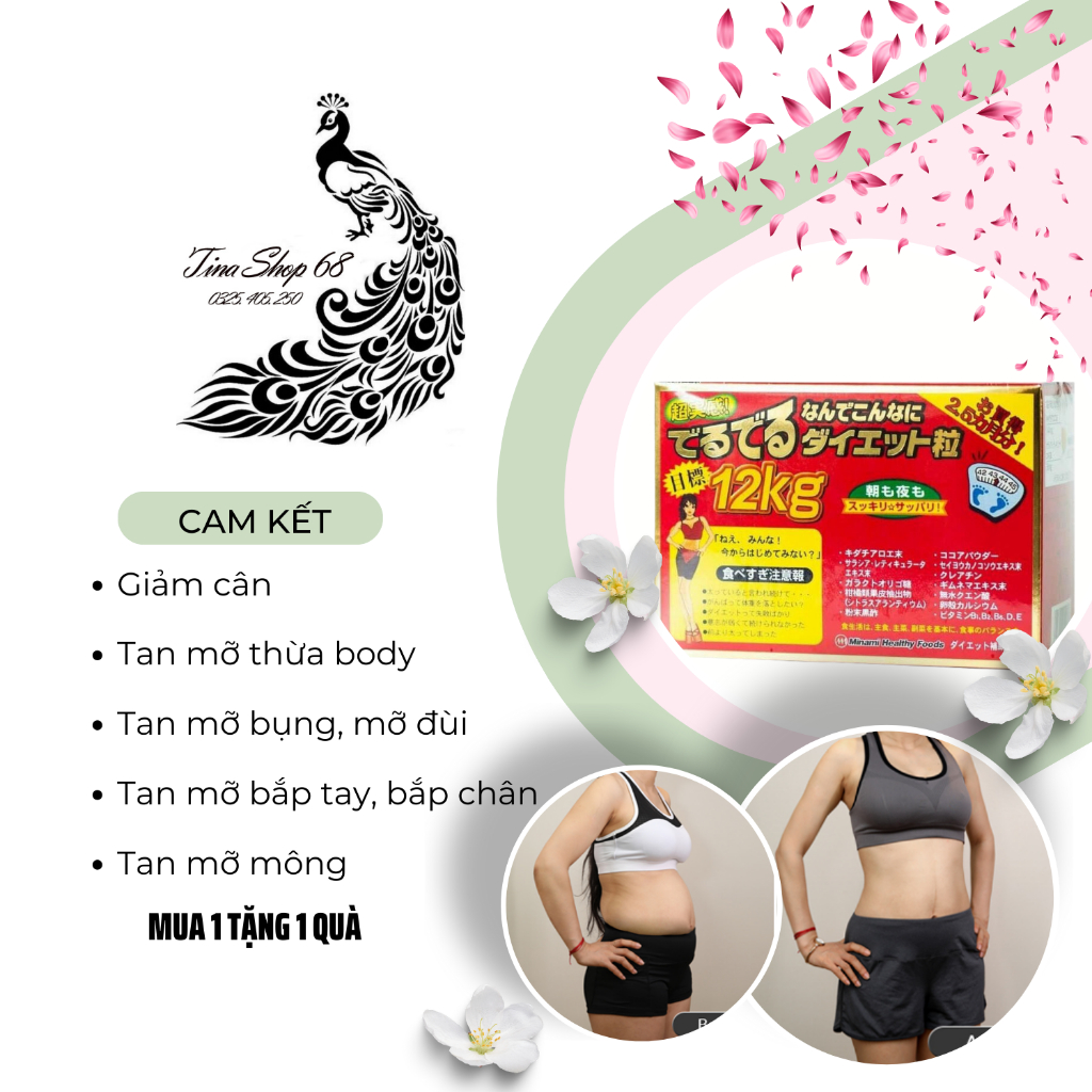 Giảm mỡ bụng 12kg Minami giảm cân cấp tốc tan mỡ đùi bắp tay bắp chân an toàn [-Tặng -máy massage mặt]