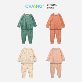 [CHAANG 3M-5Y] Bộ quần áo dài tay cúc vai mềm mát cho bé gái và bé trai Treasure Chaang