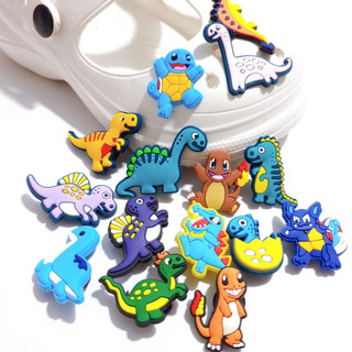 [Sticker/ charm] Phụ kiện hkdesign/ nút gắn dép 2D nhựa mẫu Khủng long DINOSAUR