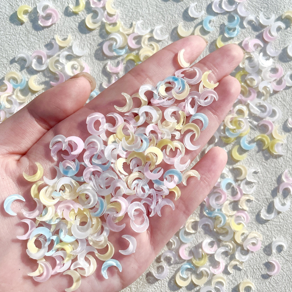 Set 10 Charm  slime/ Dụng Cụ Charm Nail/ Trang Trí Hình Mặt Trăng & Ngôi Sao 3D Xinh Xắn