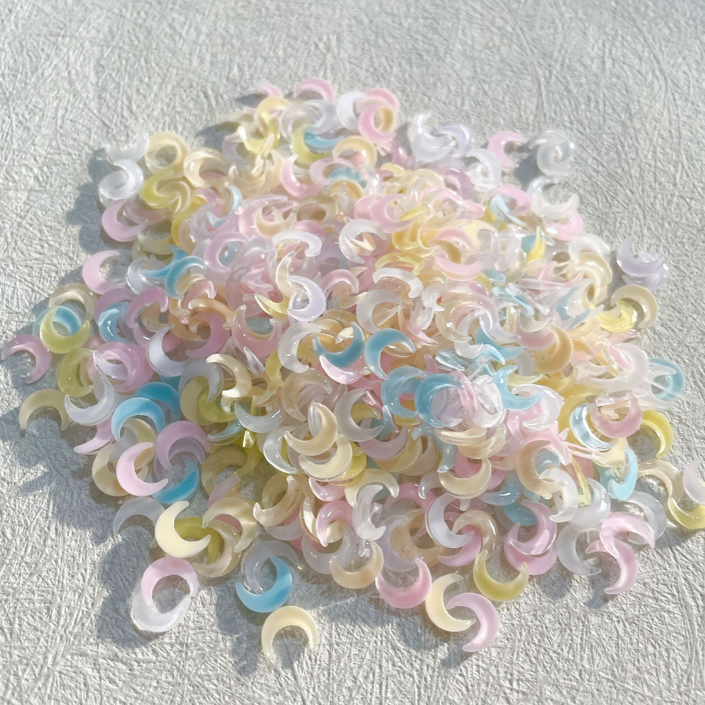 Set 10 Charm  slime/ Dụng Cụ Charm Nail/ Trang Trí Hình Mặt Trăng & Ngôi Sao 3D Xinh Xắn