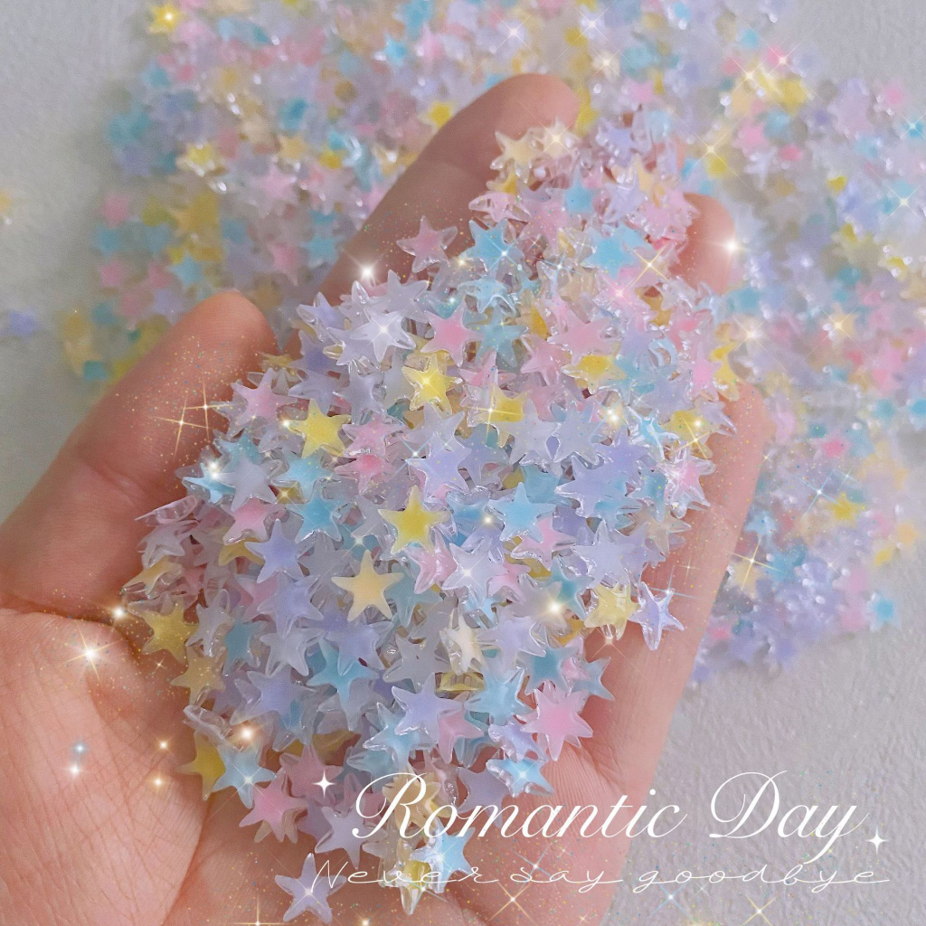 Set 10 Charm  slime/ Dụng Cụ Charm Nail/ Trang Trí Hình Mặt Trăng & Ngôi Sao 3D Xinh Xắn