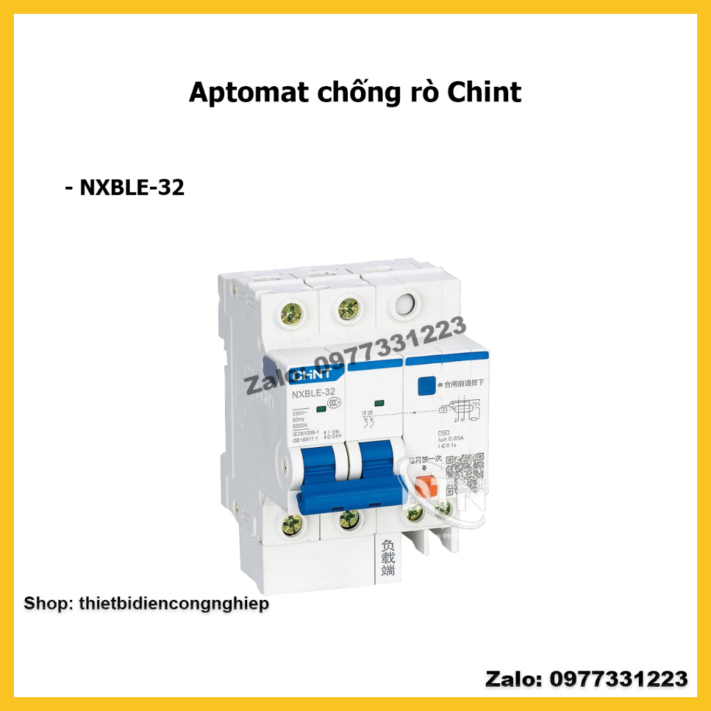 [SALE SIÊU HOT] Át chống giật Aptomat RCBO Chint NXBLE-32 1P+N 32A