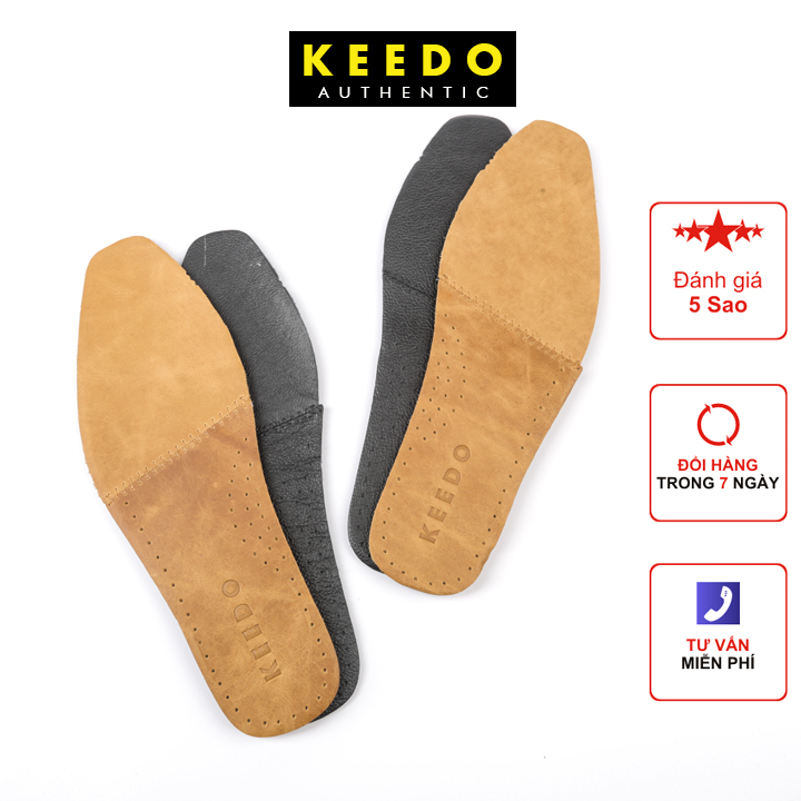 Lót giày da bò thật thoáng khí êm chân thương hiệu KEEDO KDH01