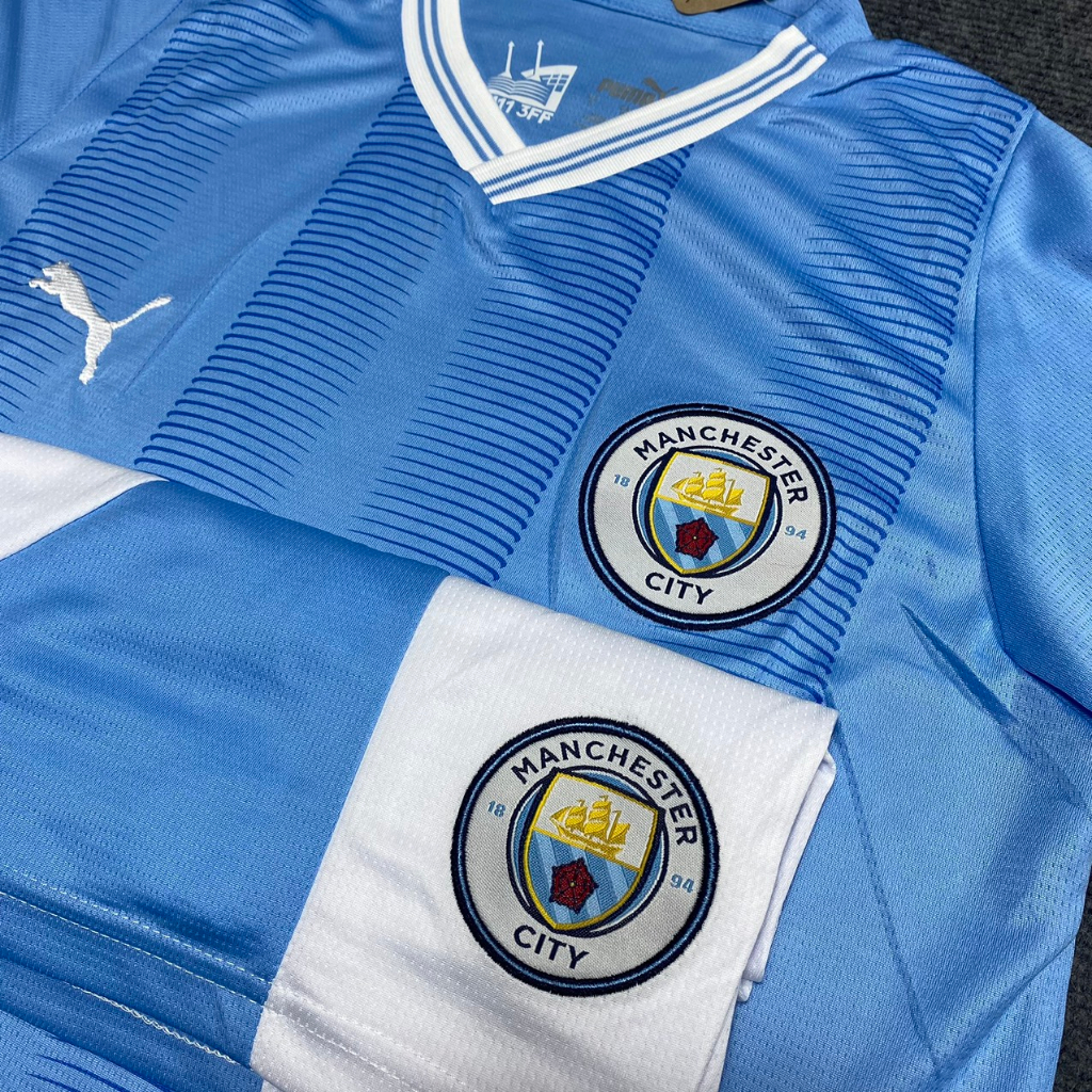 Mẫu Sân Nhà Quần Áo Bóng Đá CLB Manchester City 2023-2024  - Chuẩn Mẫu Thi Đấu 99%- Vải Thái