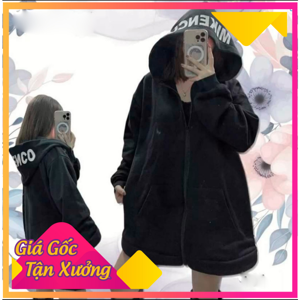 Áo khoác chữ M k c in mũ Chất nỉ co tton for thụng tay bồng Mũ 2 lớp xịn xò