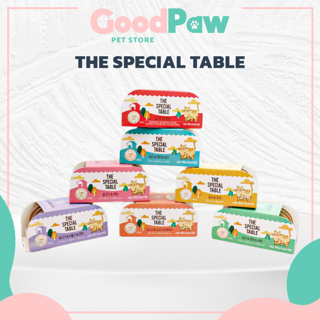 Pate Mèo 6 Vị Không Tinh Bột Hàn Quốc The Special Table Thức Ăn Cho Mèo Giúp Khỏe Mạnh Chống Tiểu Đường Hộp 30g