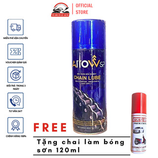 CHAI XỊT BÔI TRƠN SÊN XE MÁY ARROW CHAIN LUBE 400ML TẶNG WAS DƯỠNG BÓNG 120ML