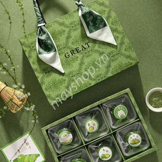 ❤️mẫu 2023❤️ hộp thung thu 6 bánh gucci xanh/ kèm khăn vải -