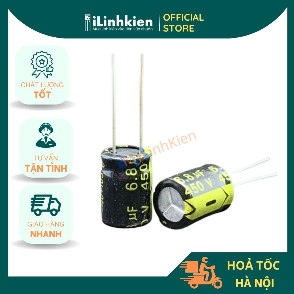 Tụ hoá 450V 6.8uF chính hãng Jcon chất lượng cao