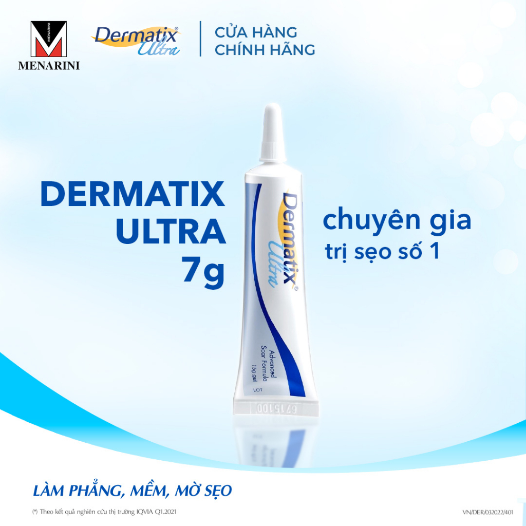 Gel làm mờ sẹo và làm phẳng sẹo lồi, sẹo thâm Dermatix Ultra 7g