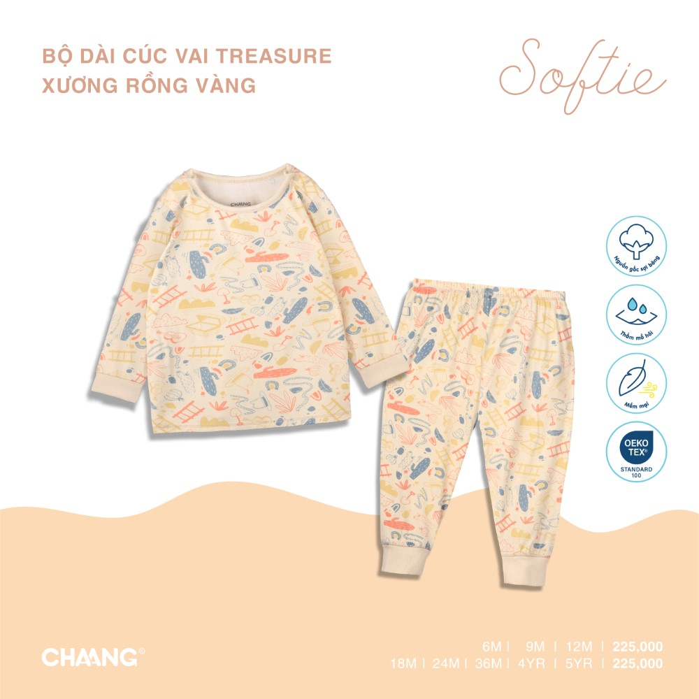 [CHAANG] Bộ dài cúc vai Treasure cho bé