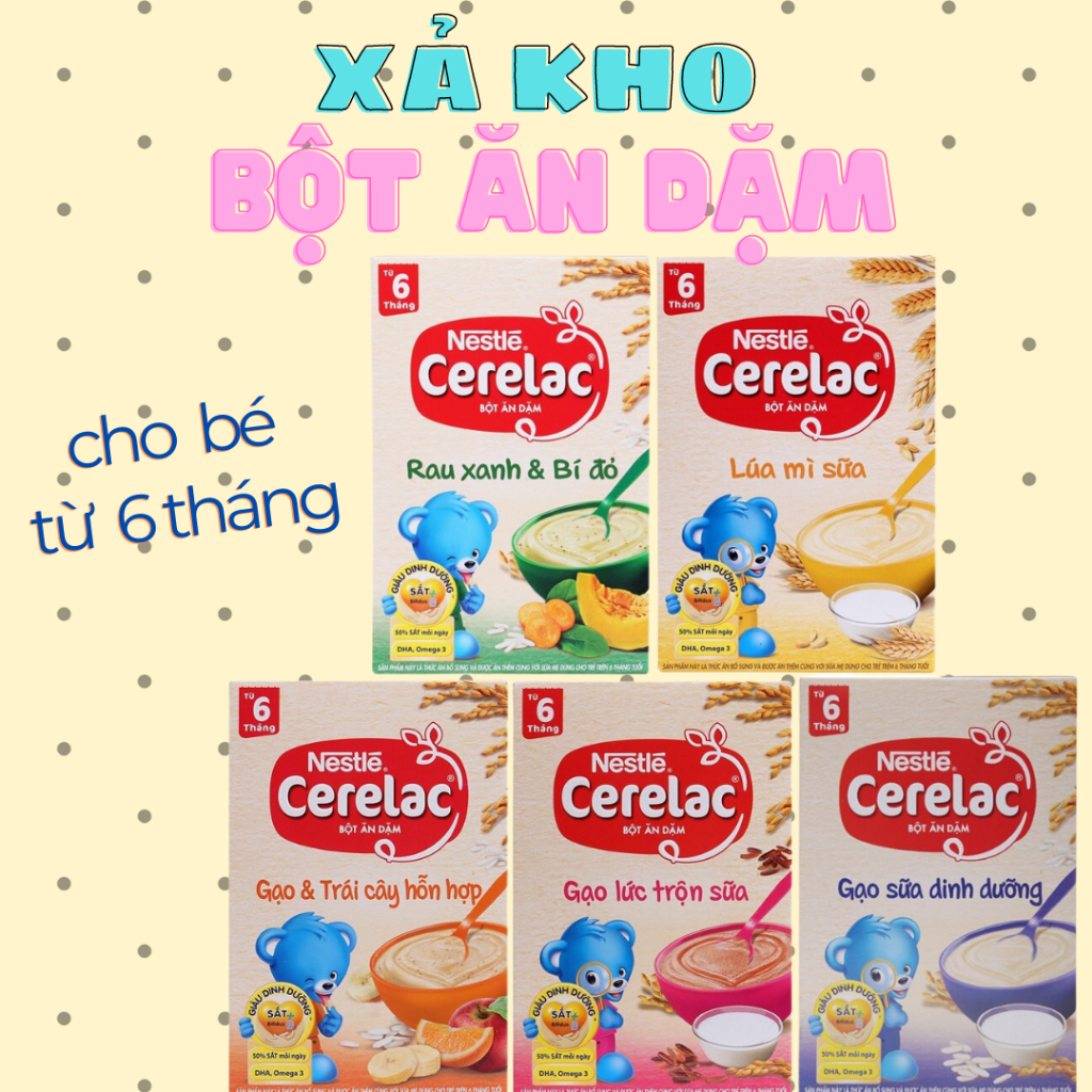 (Xả kho) Bột ăn dặm Cerelac cho bé từ 6 tháng