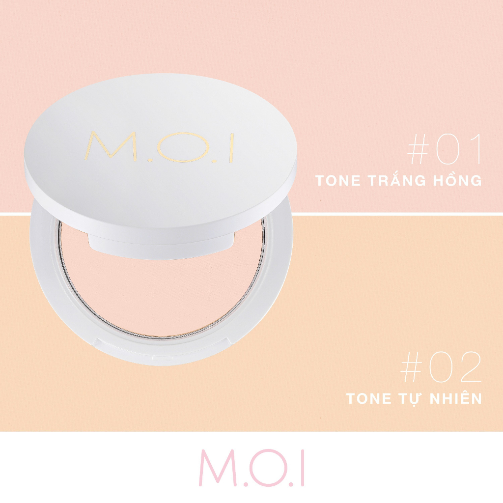 Phấn phủ M.O.I Cosmetics kiềm dầu kháng nước - tone tự nhiên 10g