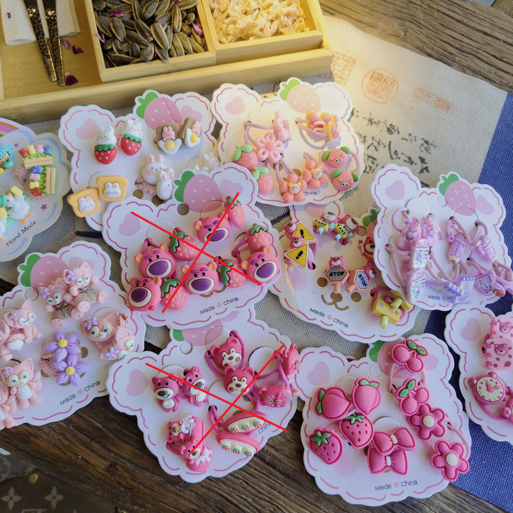 Set 10 Dây Buộc Tóc HOẠT HÌNH THÚ TRÁI CÂY CUTE Cho Bé Gái