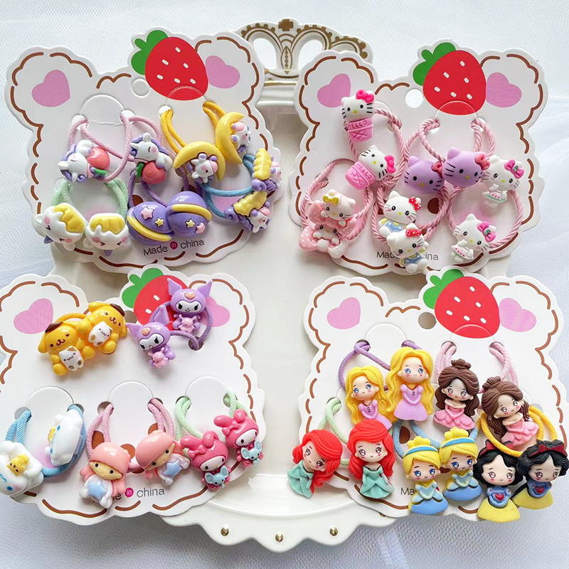 Set 10 Dây Buộc Tóc HOẠT HÌNH THÚ TRÁI CÂY CUTE Cho Bé Gái