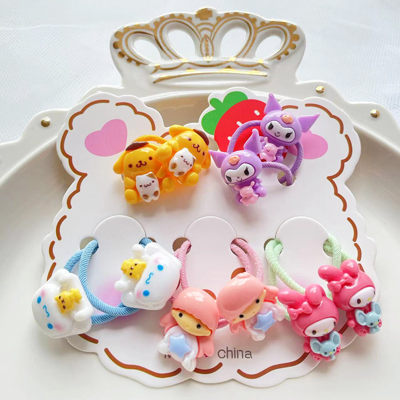 Set 10 Dây Buộc Tóc HOẠT HÌNH THÚ TRÁI CÂY CUTE Cho Bé Gái
