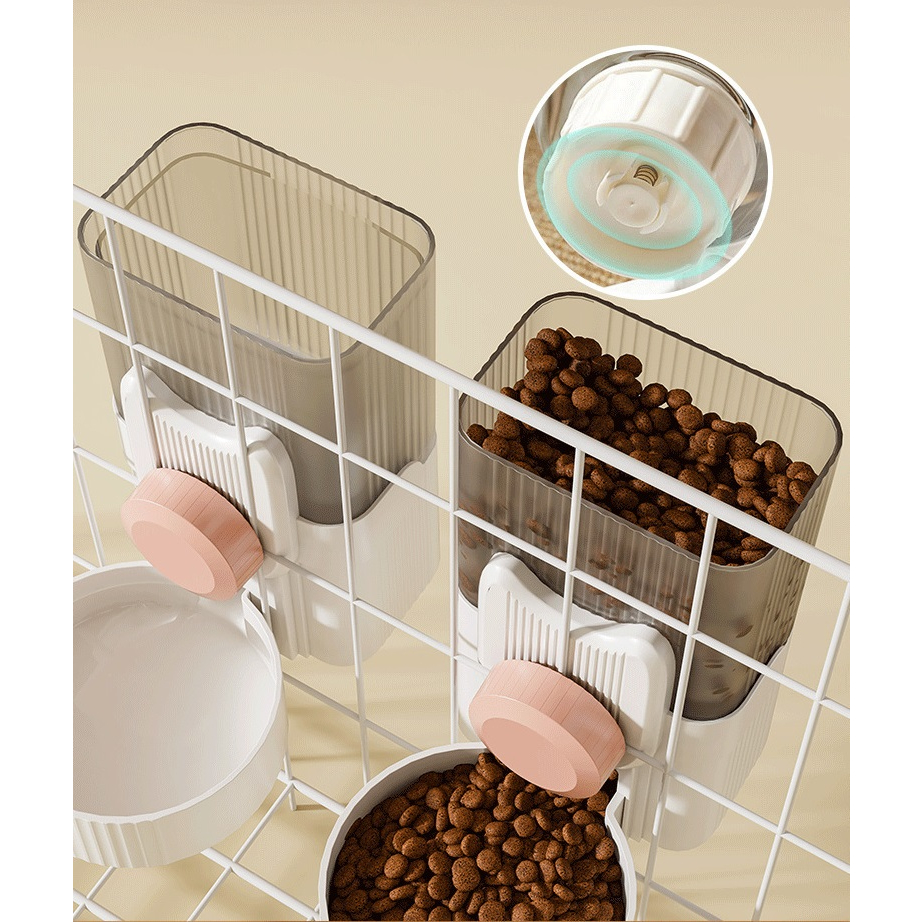 Bình Nước Uống, Bình Thức Ăn Gắn Chuồng Chó Mèo Hàng Cao Cấp KÍch Thước 21x12x20cm