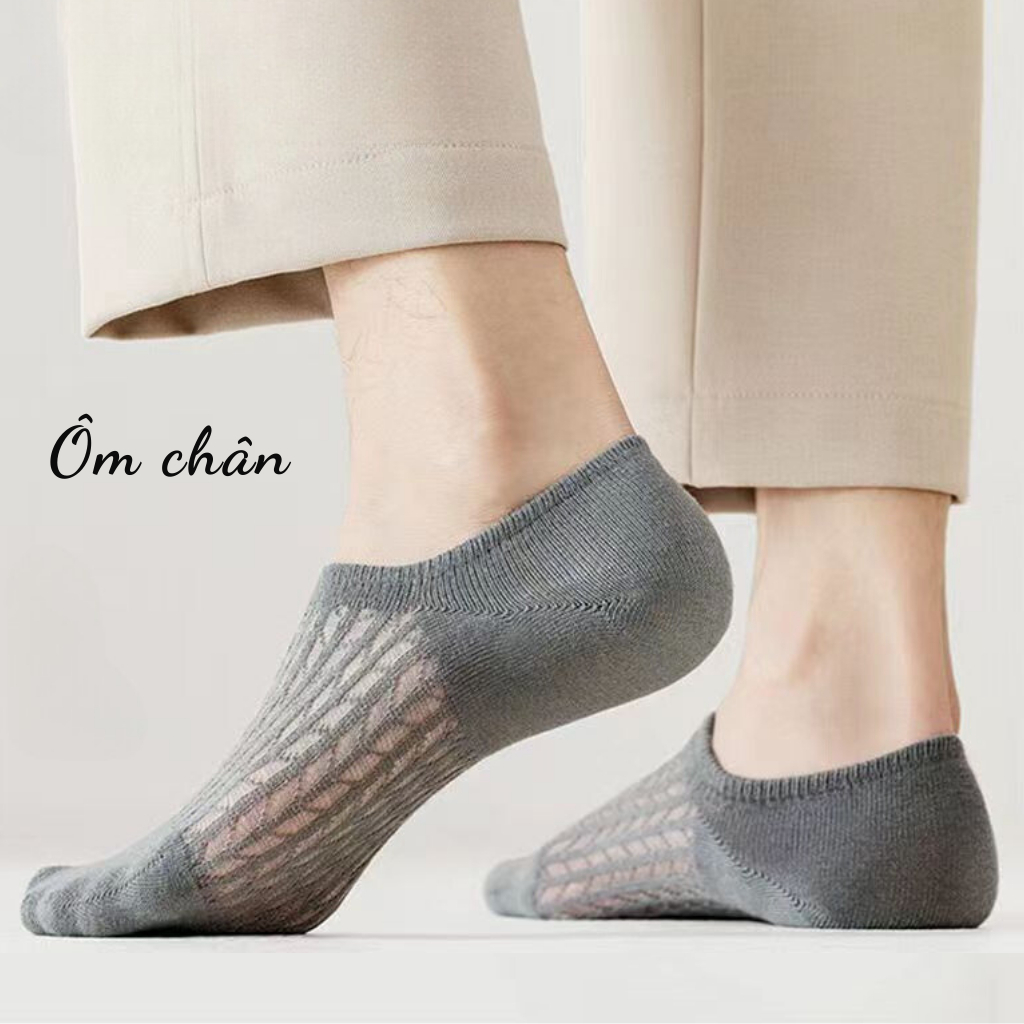 Tất Lười Nam Lưới Thoáng Khí, Thấm Hút Mồ Hôi, Tất/Vớ Nam Lưới Đi Giày Lười, Giày Thể Thao, Giày Công Sở