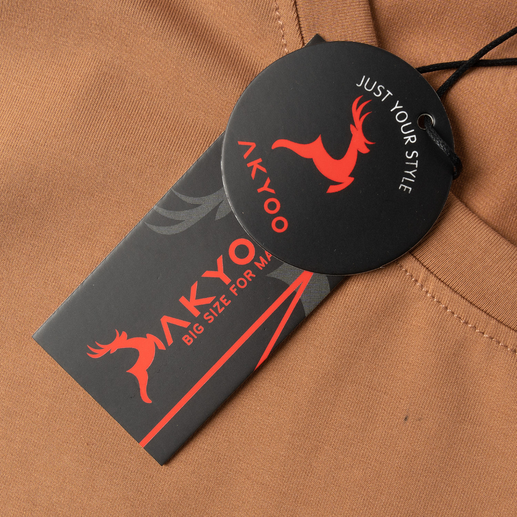 Áo Thun Nam Bigsize 80-140kg AKYOO Cao Cấp, Chất Liệu Cotton Co Giãn, Thoáng Mát, Akyoo Bigsize Nam - AT NAU HT14