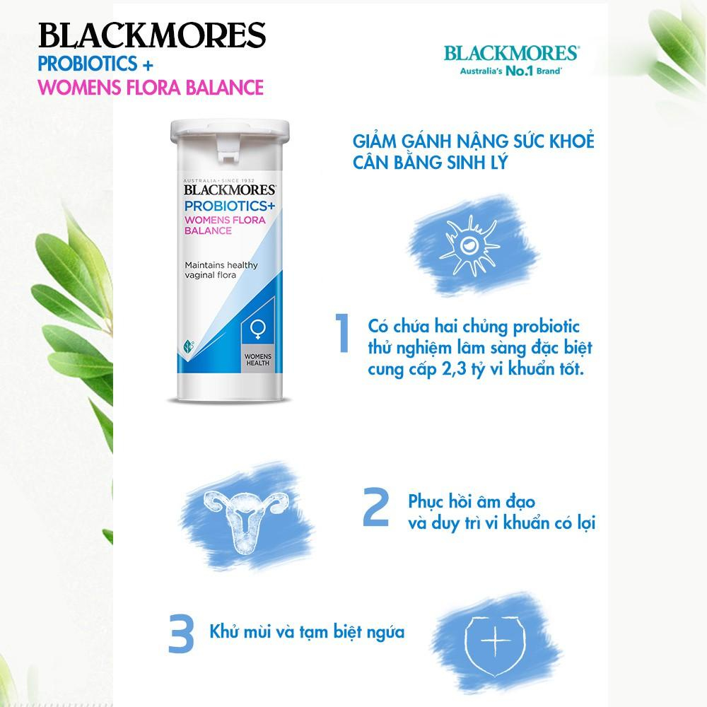 Viên uống phục hồi vệ sinh âm đạo Blackmores Probiotics Women Flora Balance 30 viên