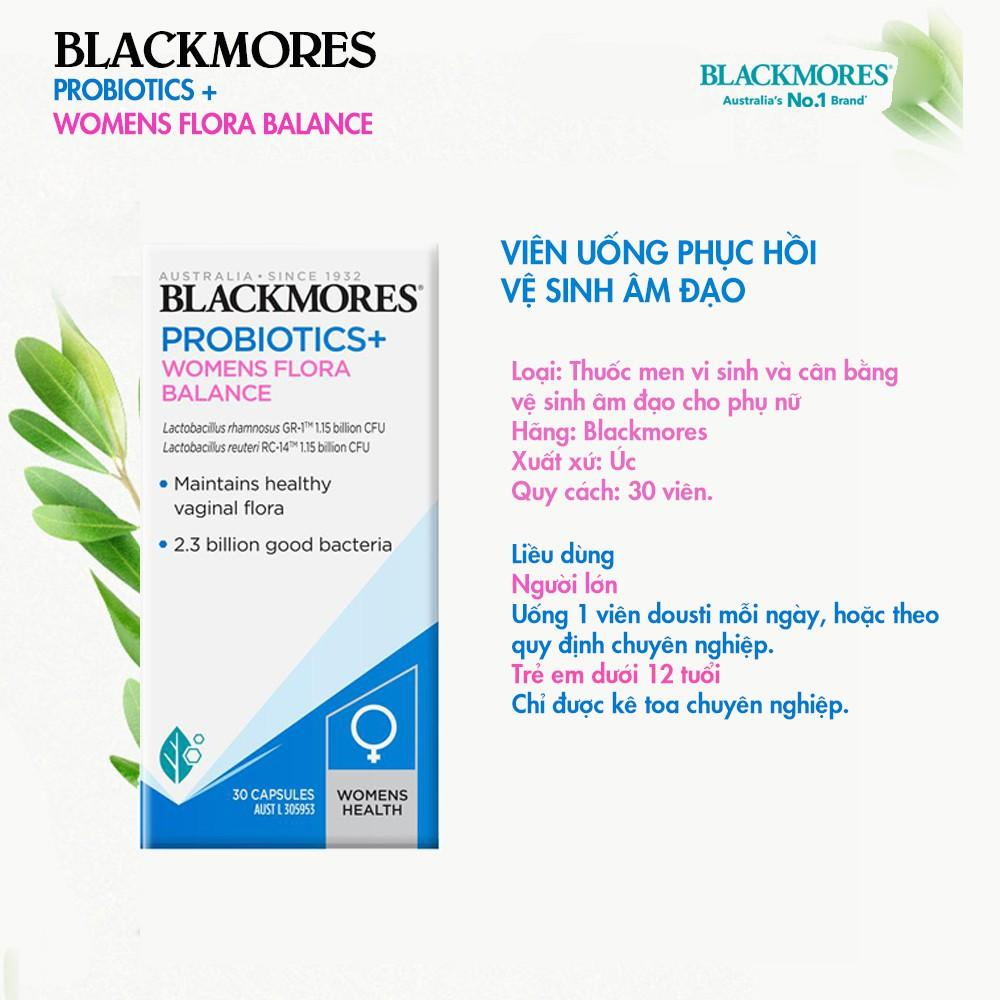Viên uống phục hồi vệ sinh âm đạo Blackmores Probiotics Women Flora Balance 30 viên