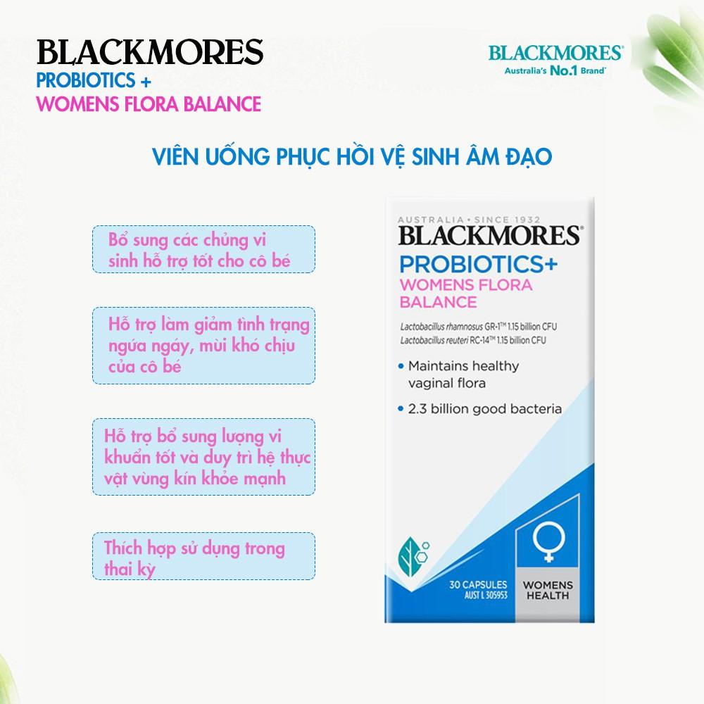 Viên uống phục hồi vệ sinh âm đạo Blackmores Probiotics Women Flora Balance 30 viên