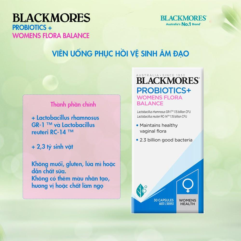 Viên uống phục hồi vệ sinh âm đạo Blackmores Probiotics Women Flora Balance 30 viên