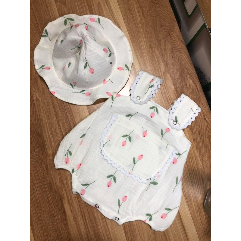 Vải xô muslin cao cấp 2 lớp mềm mịn chuẩn loại 1 hoa tuy lip hồng sen