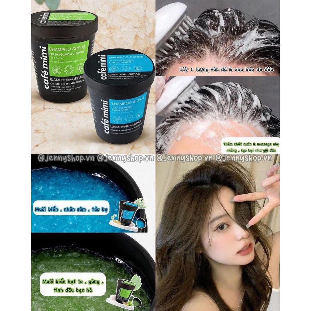 Tẩy Da Chết Tóc & Da Đầu Nga Cafe Mimi Shampoo Scrub Super Volume & Cleansing