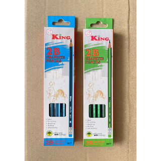 Bút chì gỗ đen 2B King Combo 03 cây