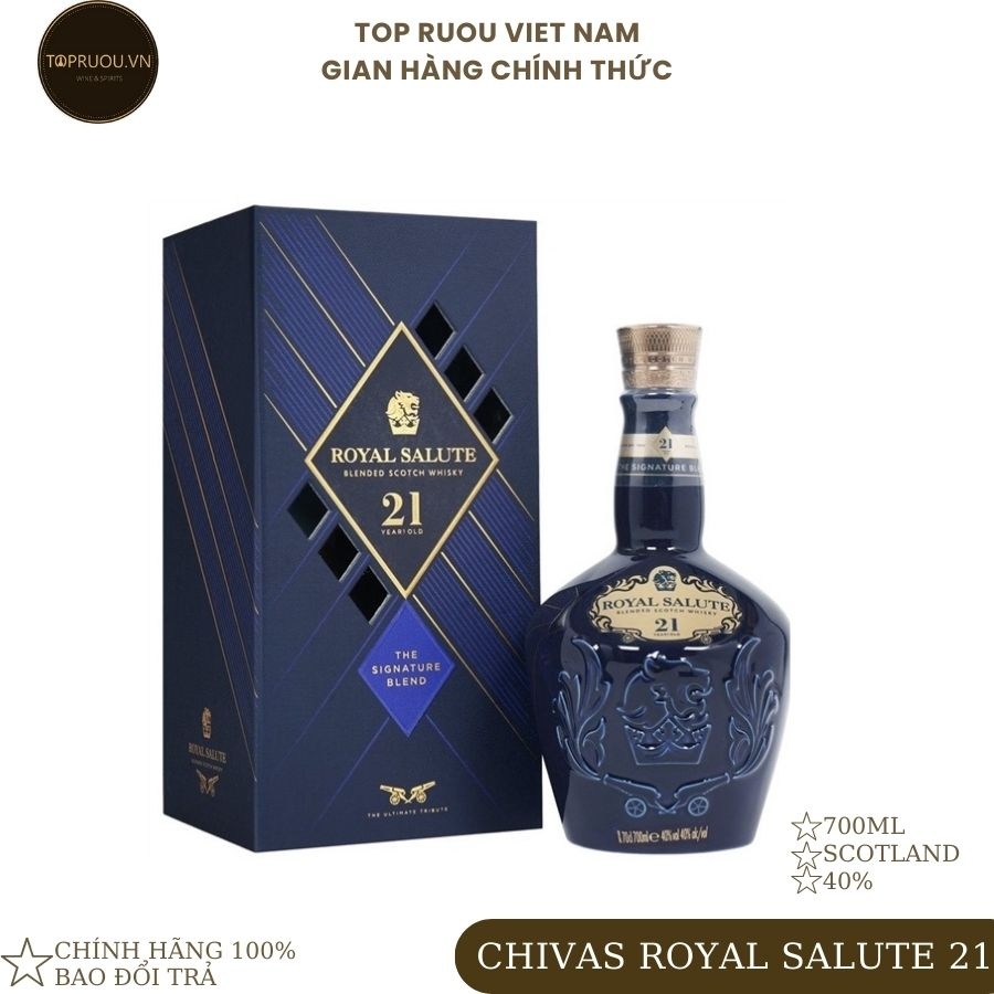 Rượu Whisky TOP RƯỢU - Chivas Royal Salute 21 700ml - hàng thật - giao nhanh
