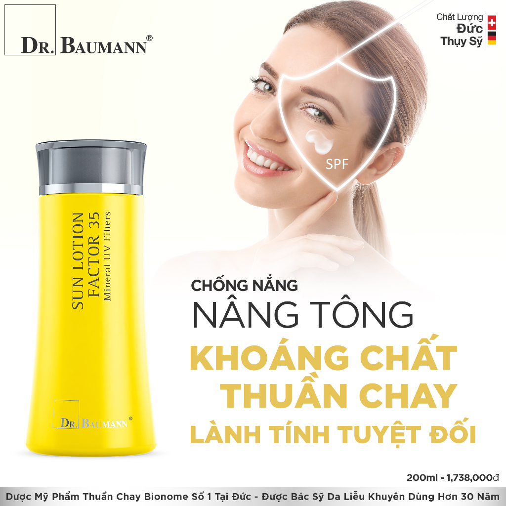 Kem chống nắng Dr. Baumann thuần vật lý Sun Lotion Factor 35 Mineral UV Filters