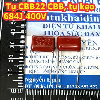 20 CON Tụ CBB22 CBB tụ kẹo nâu đỏ 684J 400V 684 0.68uF D=20mm KDE1750