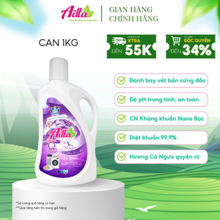 Nước Giặt Xả Kháng Khuẩn Ailla Hương Cá Ngựa Can 1Kg Lưu Hương Bền Lâu, Hương Thơm Quyến Rũ