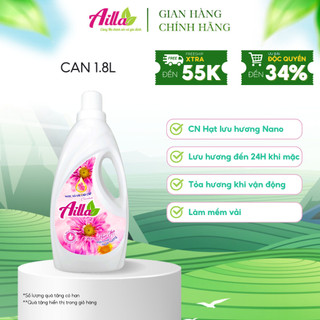 Nước Xả Vải Ailla Hương Nước Hoa Can 1.8L, Sử Dụng Công Nghệ Hạt Lưu Hương Nano Giúp Áo Quần Lưu Hương Bất Chấp Mùa Hè
