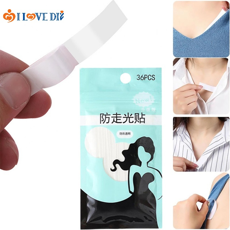 Set 36 Băng Dính Cố Định Quần Áo- Miếng Dán Chống Lộ, Hở Ngực, Vai Áo