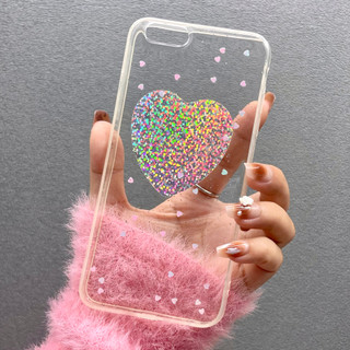 Ốp lưng silicon trái tim anh nhũ