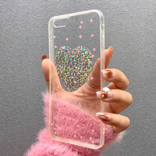 [ Iphone 6/6s Plus ] Ốp Lưng Silicon Trái Tim Anh Nhũ
