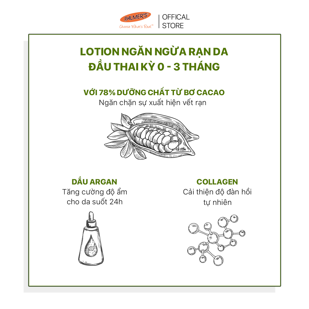 Lotion ngăn ngừa và giảm rạn da khi mang thai hoặc tăng cân Palmer's 50ml