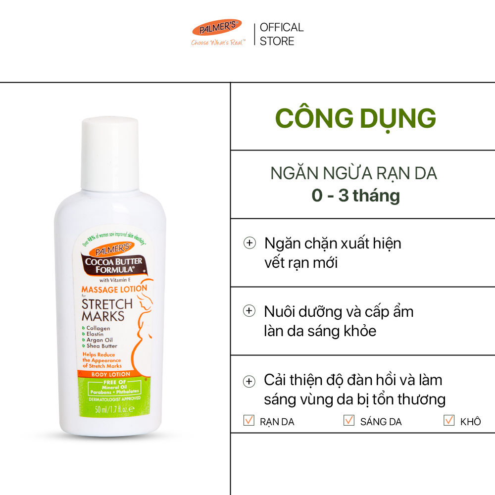 Lotion ngăn ngừa và giảm rạn da khi mang thai hoặc tăng cân Palmer's 50ml