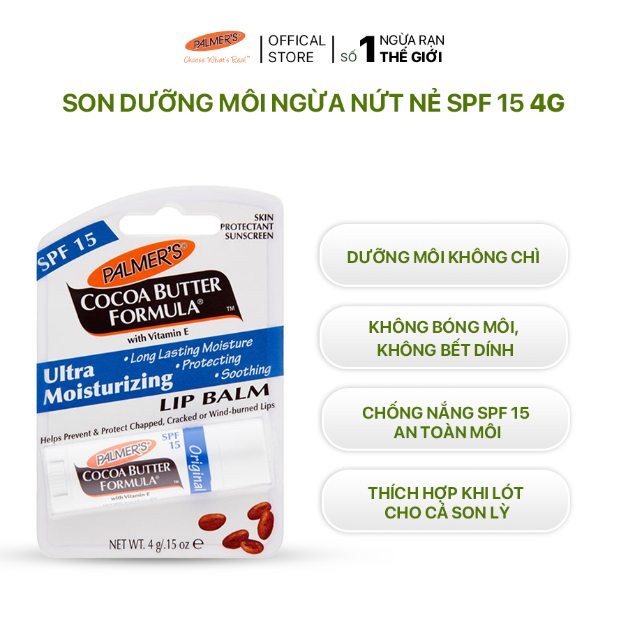 Son dưỡng môi ngăn ngừa khô, nứt nẻ Palmer’s - SPF15 4g