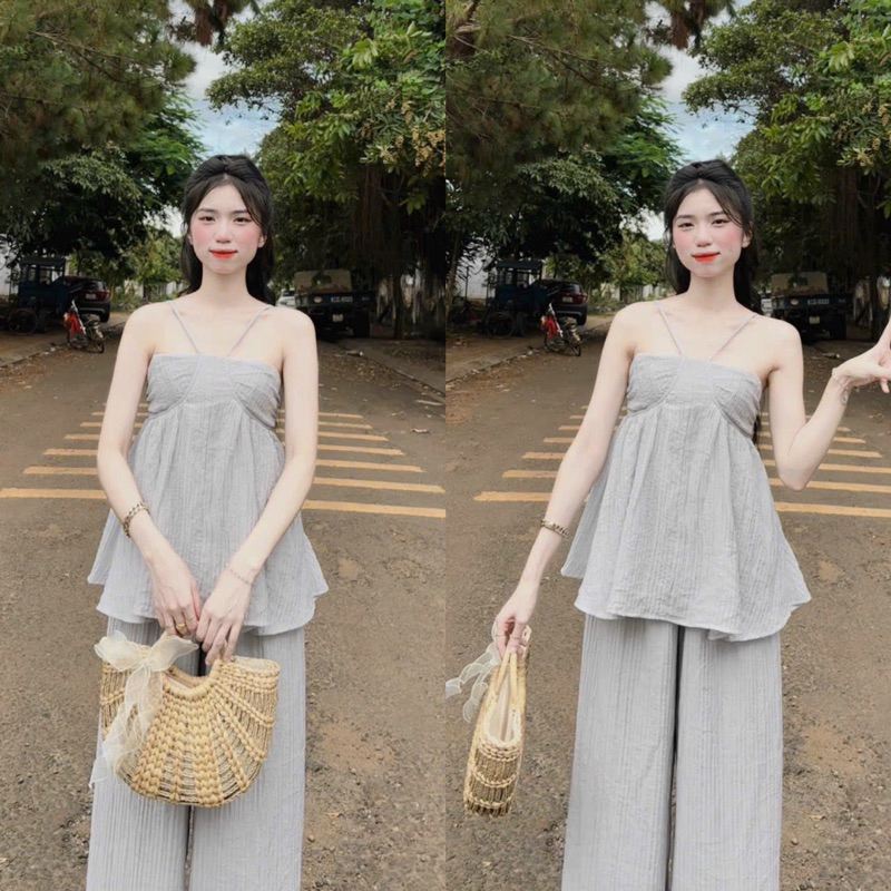 SET ÁO DÂY YẾM + QUẦN SUÔNG