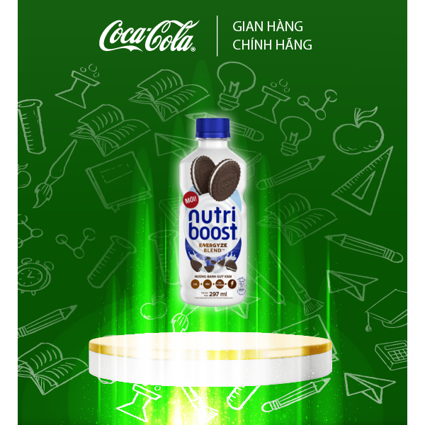 Chai Thức Uống Sữa Trái Cây Nutriboost Hương Bánh Quy Kem (297ml/chai)