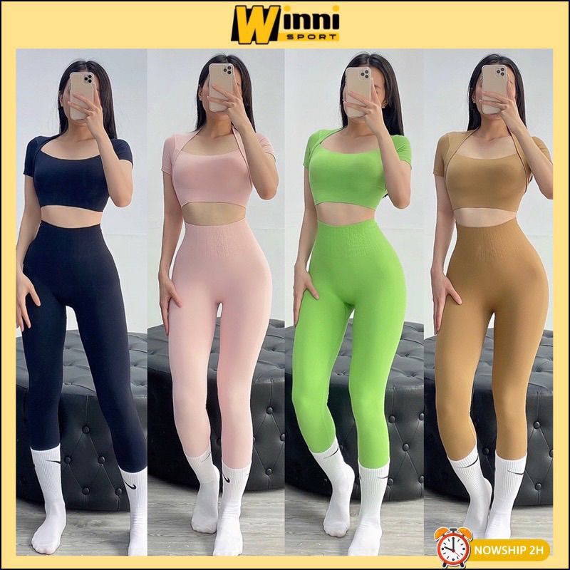 Sét Bộ Đồ Tập Gym Yoga Thun Dệt Nữ, Bộ Quần Dài Áo Bra Kèm Mút Cao Cấp-Kho Sỉ Mai Xuân