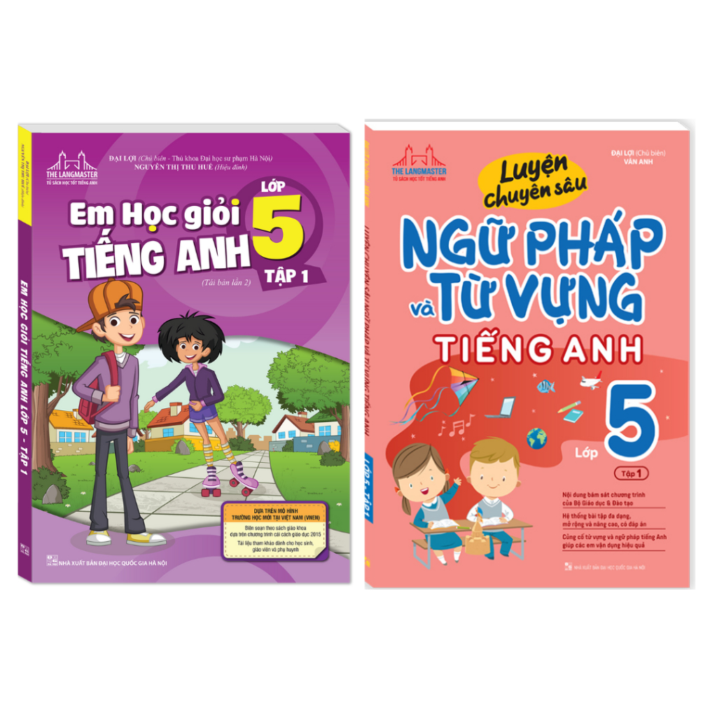 Sách Combo 2 Cuốn: Em Học Giỏi Tiếng Anh Lớp 5 - Tập 1 mt+ Luyện Chuyên Sâu Ngữ Pháp Và Từ Vựng Tiếng Anh Lớp 5 Tập 1